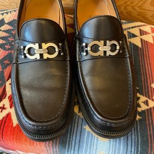 Salvatore Ferragamo Black Geneva 2 Men’s Sz 8 Loafer Shoes
